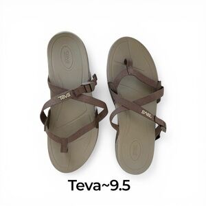 Teva Ascona Sandals 9.5 Brown Strappy Adjustable Arch Support Comfort Walking